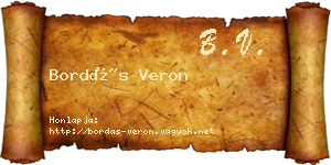 Bordás Veron névjegykártya